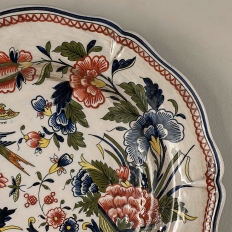 Antique Hand-Painted Charger from Rouen
