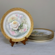 Set of 5 Antique French Limoges Hand-Painted Plates