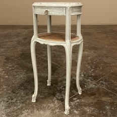 19th Century French Louis XVI Painted Marble Top Nightstand