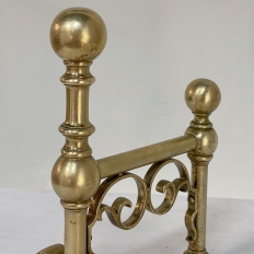 Pair 19th Century English Brass Andirons ~ Bookends