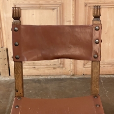 Antique Dutch Colonial Chair with Leather