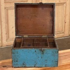 19th Century Swedish Painted Compartmentalized Box with Hasp