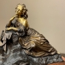 19th Century French Bronze Statue of Maiden with Lyre