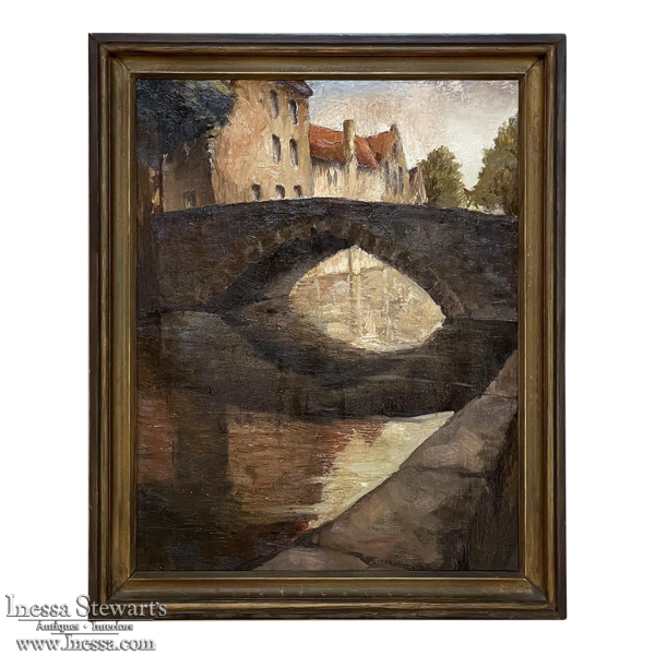 Antique Framed Oil Painting on Canvas by Lammens