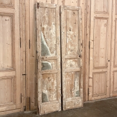 Pair 19th Century Swedish Pine French Doors ~ Shutters
