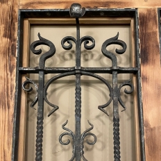 19th Century French Solid Pine with Wrought Iron Entry Door