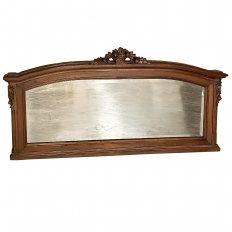 Antique French Louis XVI Walnut Mantel Mirror
