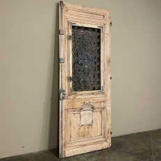 19th Century French Renaissance Exterior Door with Cast Iron