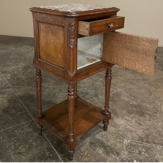 19th Century Country French Louis XVI Marble Top Nightstand