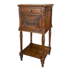 19th Century Country French Louis XVI Marble Top Nightstand