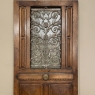 19th Century French Neoclassical Elm Wood Entry Door with Cast Iron Inset