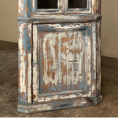 19th Century Rustic Swedish Painted Corner Cabinet