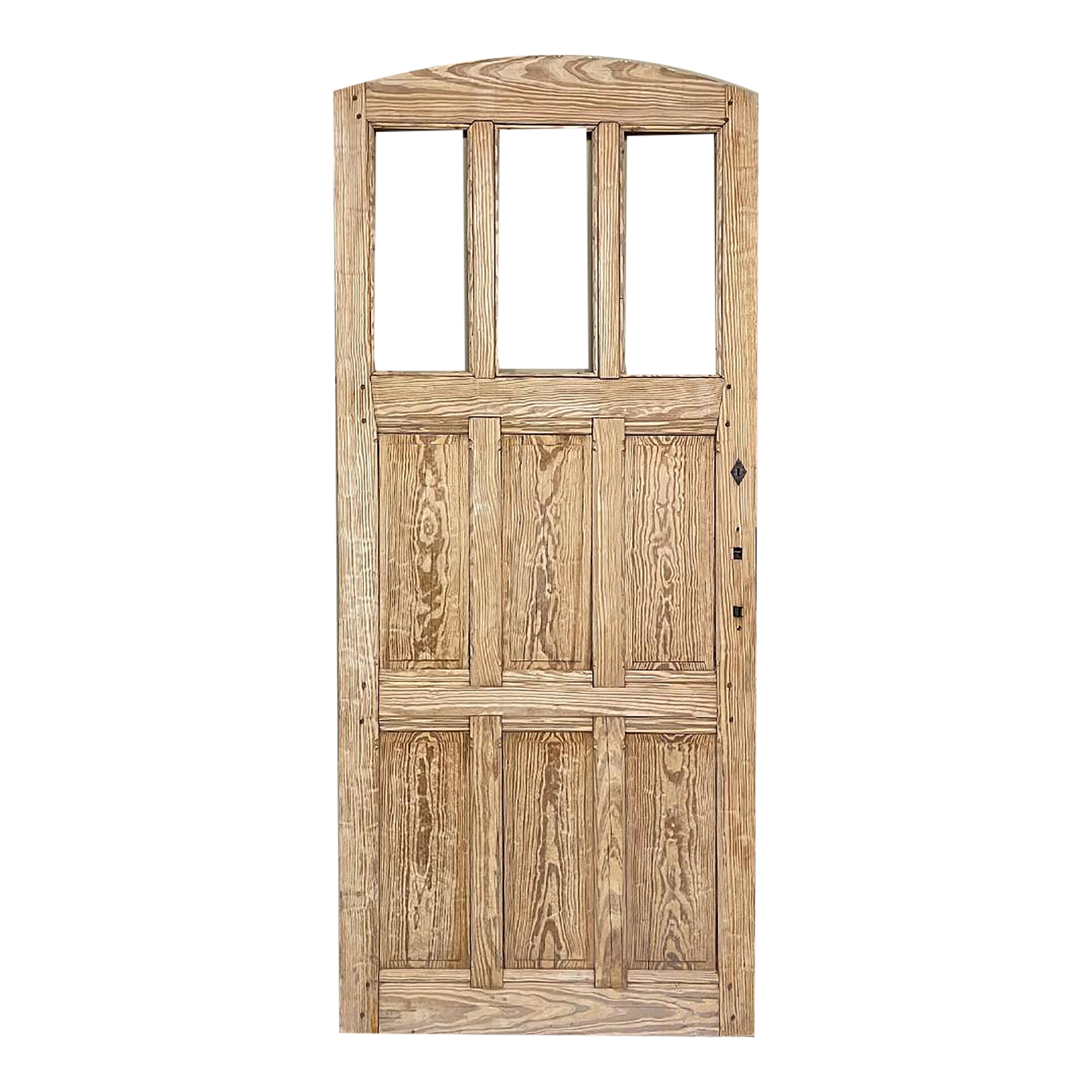 19th Century Gothic Double-Sided Solid Pine Exterior Door 19th Century Gothic Double-Sided Solid Pine Exterior Door