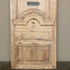 19th Century French Neoclassical Elm Wood Entry Door with Cast Iron Inset