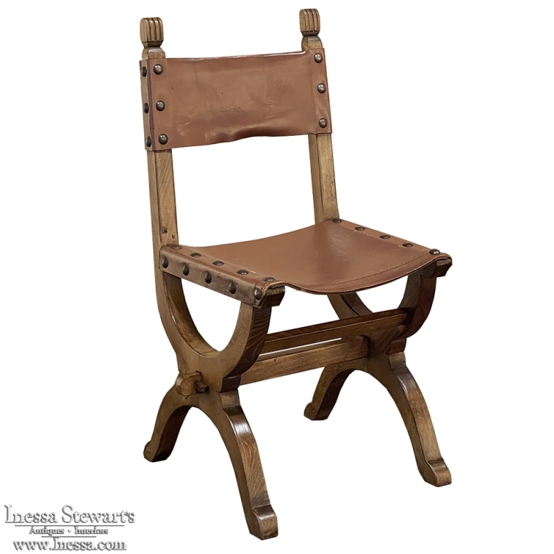 Antique Dutch Colonial Chair with Leather