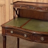 Antique English Edwardian Mahogany Leather Top Writing Desk