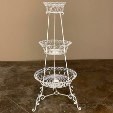 Antique Country French Wrought Iron Triple-Tier Plant Stand ~ Jardiniere