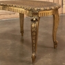 Antique Italian Neoclassical Giltwood & Caned Vanity Bench