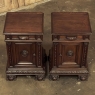 Pair Antique Italian Renaissance Walnut Nightstands