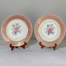 Pair Antique Hand-Painted Plates from Turschenreuth of Bavaria