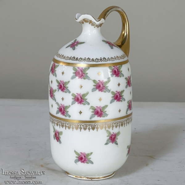Antique Hand-Painted Syrup Pitcher from France