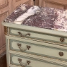 Antique Italian Neoclassical Painted Marble Top Commode