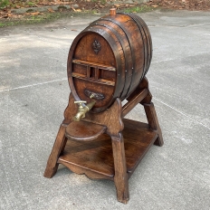 Antique Country French Wine Barrel Server