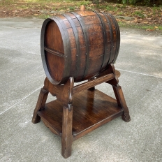 Antique Country French Wine Barrel Server