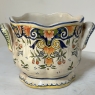 Antique Hand-Painted French Faience Jardiniere from Rouen