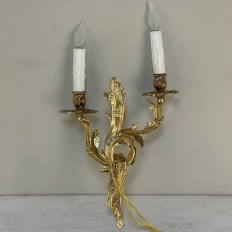 Set of 4 French Louis XV Bronze Electrified Wall Sconces