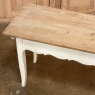 Antique Rustic Country French Painted Sofa Table with Stripped Pine Top