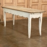 Antique Rustic Country French Painted Sofa Table with Stripped Pine Top
