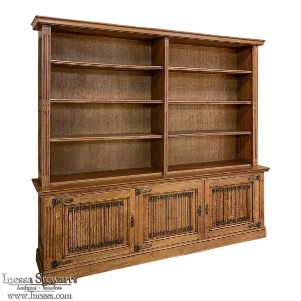 Vintage Rustic Gothic Open Bookcase