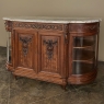 19th Century Louis XVI Style Walnut Display Buffet with Arabescato Marble Top by Edouard Kint of Gent