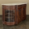 19th Century Louis XVI Style Walnut Display Buffet with Arabescato Marble Top by Edouard Kint of Gent