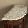 19th Century Louis XVI Style Walnut Display Buffet with Arabescato Marble Top by Edouard Kint of Gent