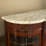 19th Century Louis XVI Style Walnut Display Buffet with Arabescato Marble Top by Edouard Kint of Gent
