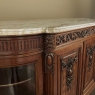 19th Century Louis XVI Style Walnut Display Buffet with Arabescato Marble Top by Edouard Kint of Gent