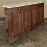 19th Century Louis XVI Style Walnut Display Buffet with Arabescato Marble Top by Edouard Kint of Gent
