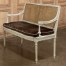 19th Century French Louis XVI Painted Canape with Cane & Cushion