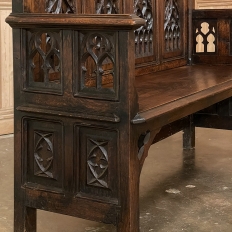19th Century French Gothic Hall Bench