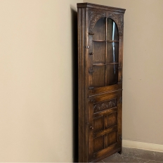 Vintage Rustic English Corner Cabinet ~ Vitrine