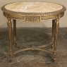 19th Century French Louis XVI Oval Marble Top Giltwood End Table