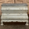 Vintage Swedish Painted Bombe Commode with Faux Marble Top
