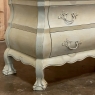 Vintage Swedish Painted Bombe Commode with Faux Marble Top