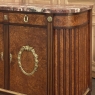 Antique French Louis XVI Marble Top Buffet with Burl Walnut and Bronze Mounts