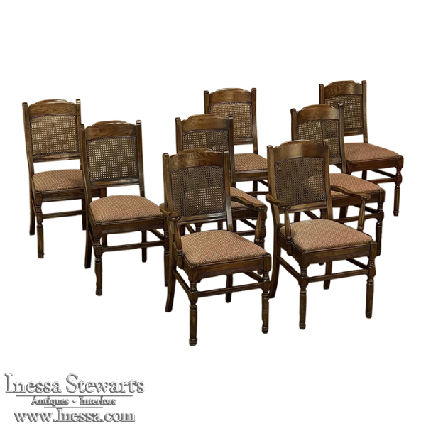 Set of 8 Antique English Dining Chairs includes 2 Armchairs