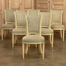 Set of Six Antique French Directoire Style Painted Dining Chairs