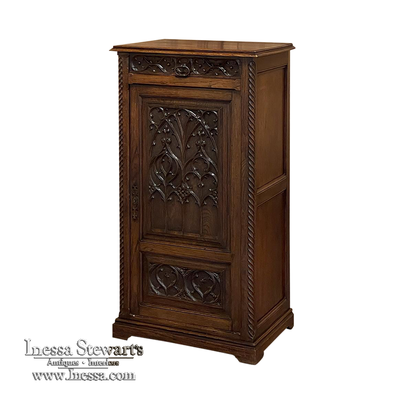 19th Century French Gothic Cabinet