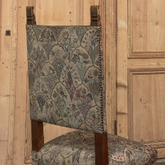 Set of 10 Antique Italian Renaissance Dining Chairs with Tapestry Upholstery